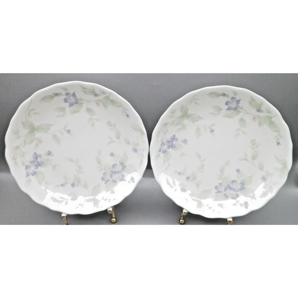 Nakagama Bread & Butter or Dessert Floral Plates set of 2 Vintage Japan